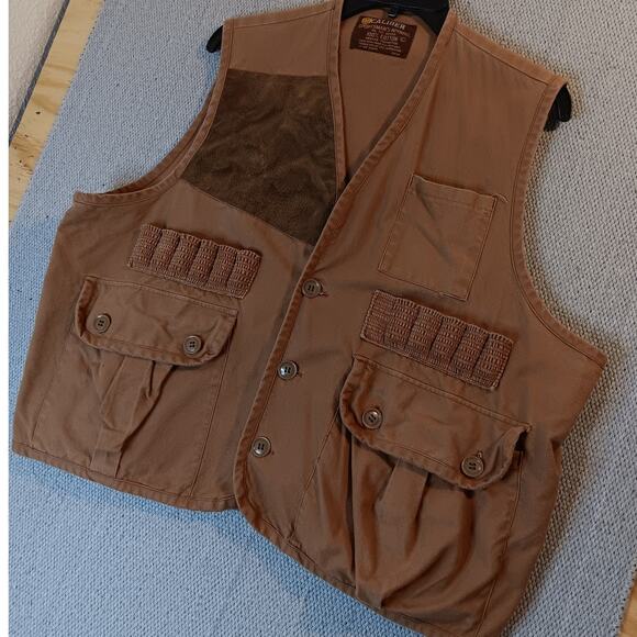 X-Caliber Vintage Sportsman Vest L Rust Brown Hunting Outdoors Pockets Holders - Picture 2 of 11
